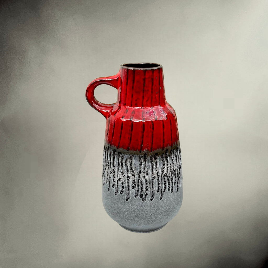 Vase Carstens Tönnieshof 1532-34 en Céramique Fat Lava Rouge et Gris – Années 60
