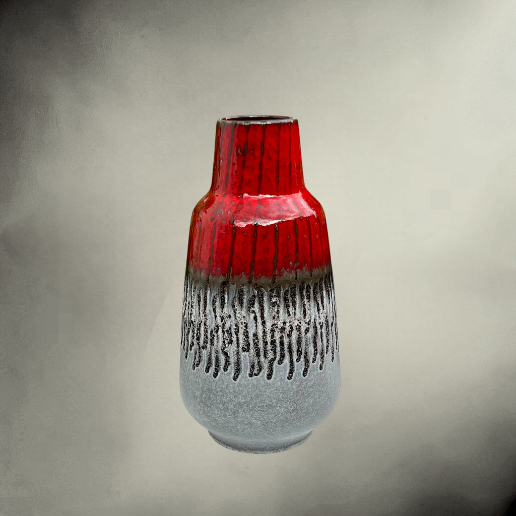 Vase Carstens Tönnieshof 1532-34 en Céramique Fat Lava Rouge et Gris – Années 60