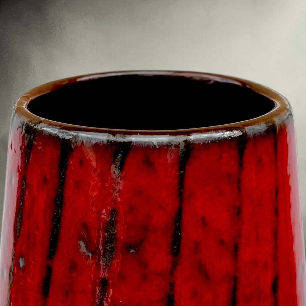 Vase Carstens Tönnieshof 1532-34 en Céramique Fat Lava Rouge et Gris – Années 60