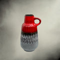 Vase à Anse Carstens Tönnieshof Fat Lava Rouge et Gris – Années 60
