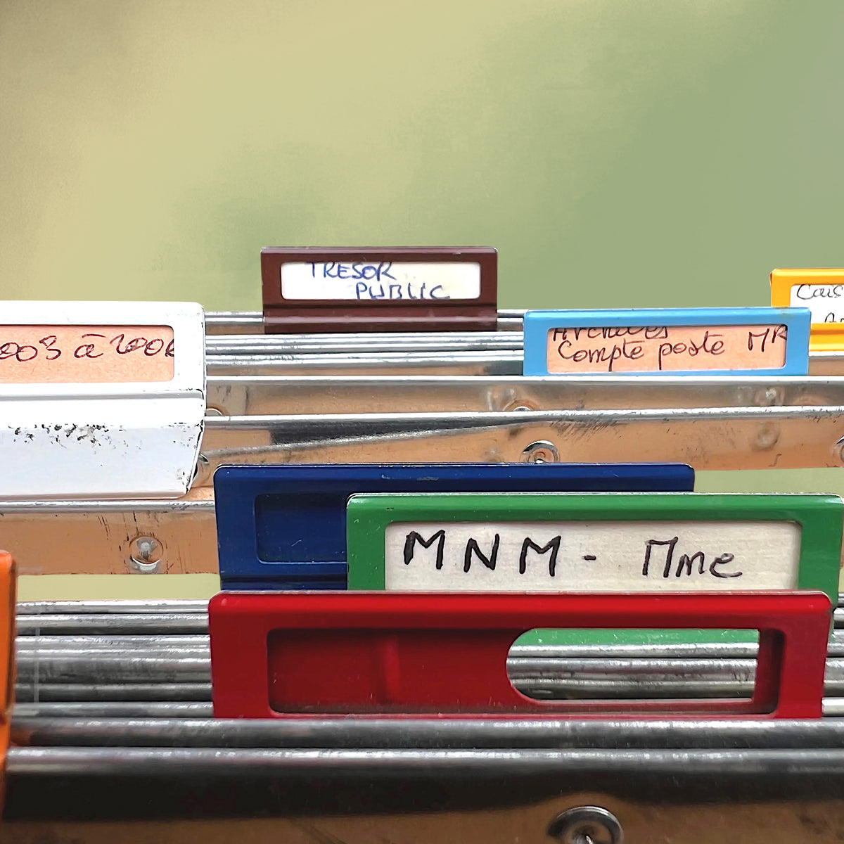 Mallette-Classeur à Fiches en Skaï Orange et Métal – Années 60-70