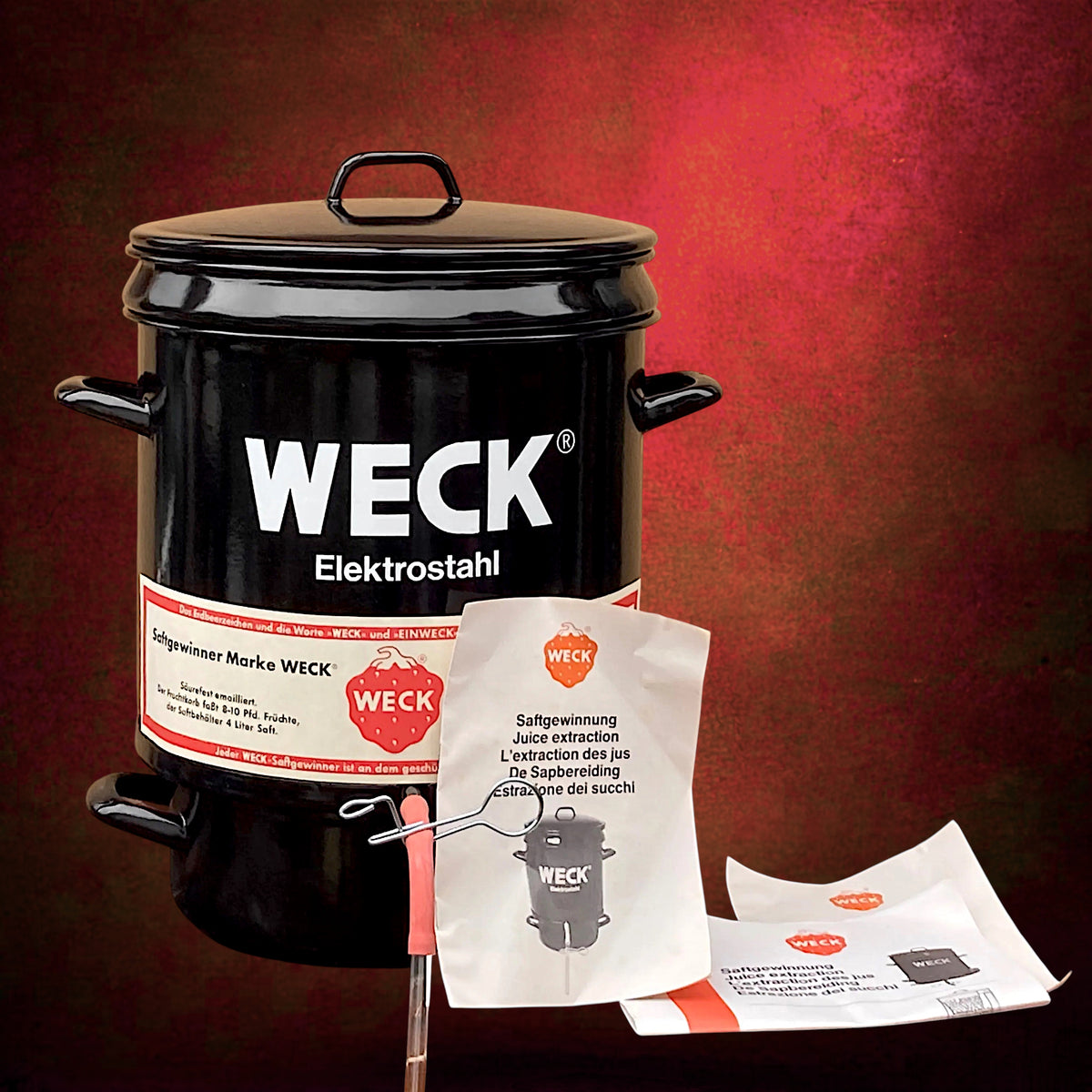 Deadstock - Extracteur de Jus à Vapeur WECK en Tôle Émaillée Noire avec Boîte – Années 60-70