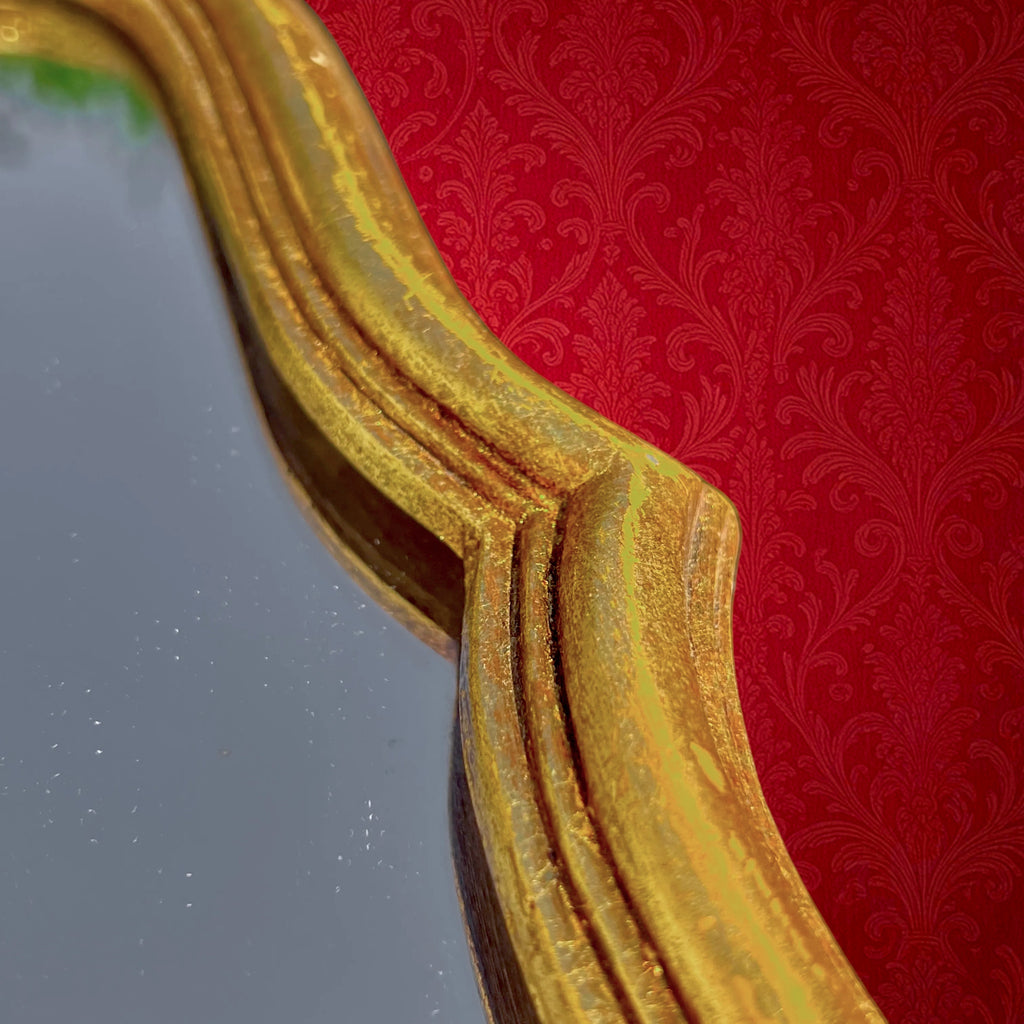 Miroir Mural Doré de Style Rocaille en Résine – Années 50