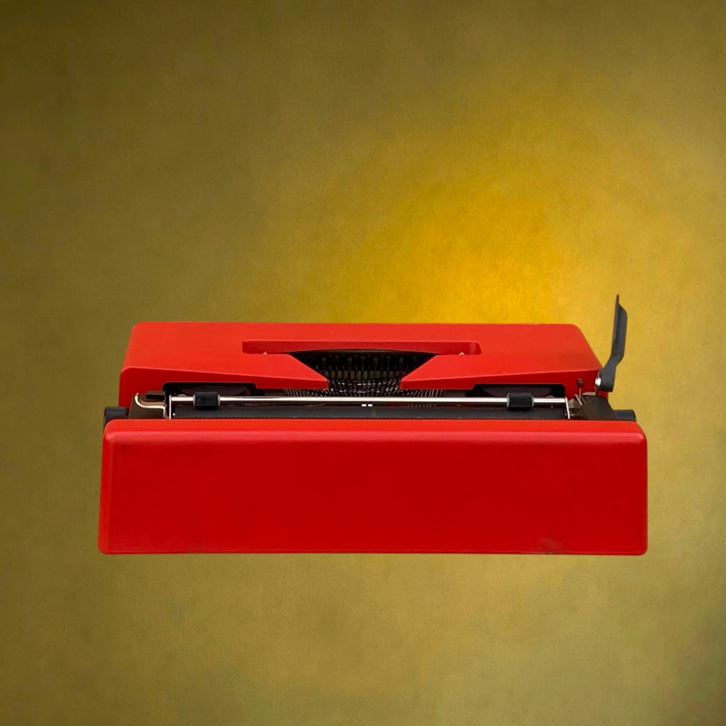 Machine à Écrire Olivetti College Rouge avec Housse – Olivetti Lettera 25 - Vers 1975