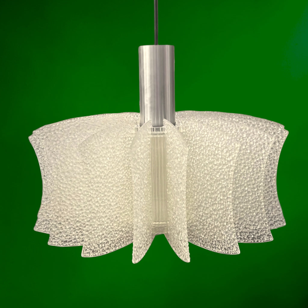Suspension Allemande Space Age en Aluminium et Plastique Texturé – Années 1970