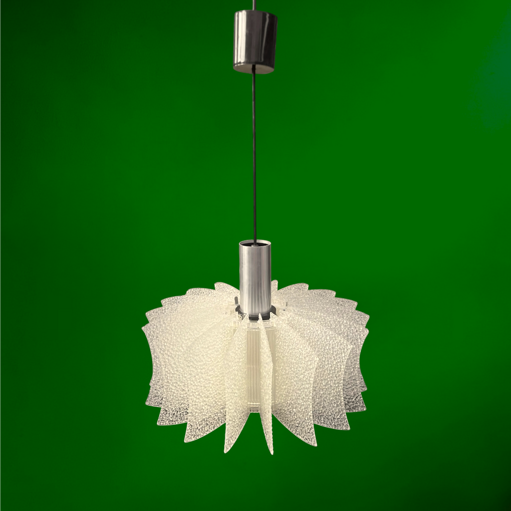 Suspension Allemande Space Age en Aluminium et Plastique Texturé – Années 1970