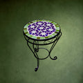 Petite Table Mosaïque aux Cœurs Violets – Années 60-70