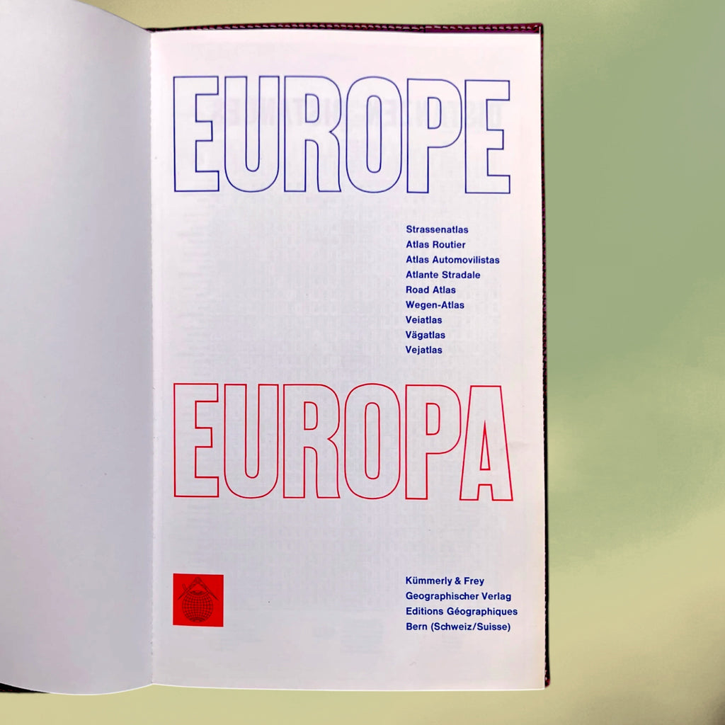 Atlas Routier d’Europe Kümmerly & Frey avec Couverture en Cuir Delvaux – 1966
