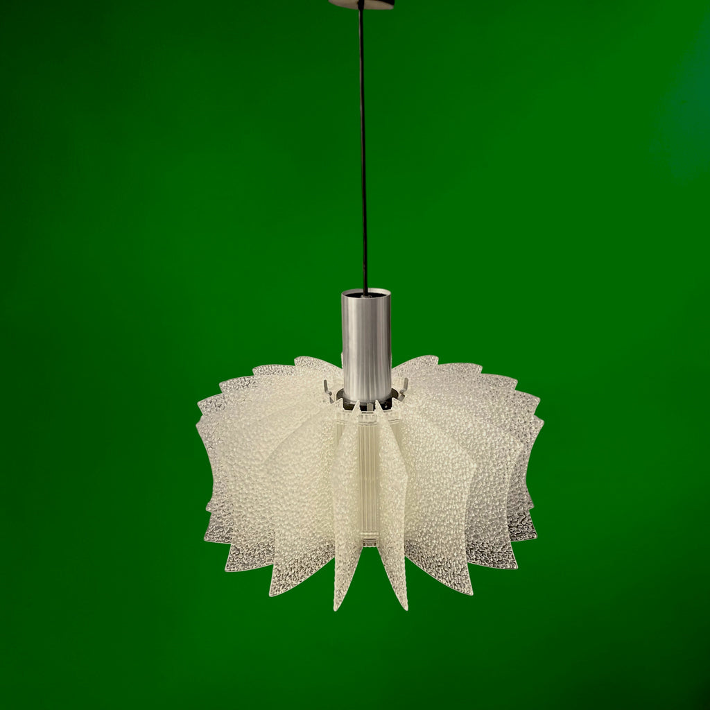 Suspension Allemande Space Age en Aluminium et Plastique Texturé – Années 1970