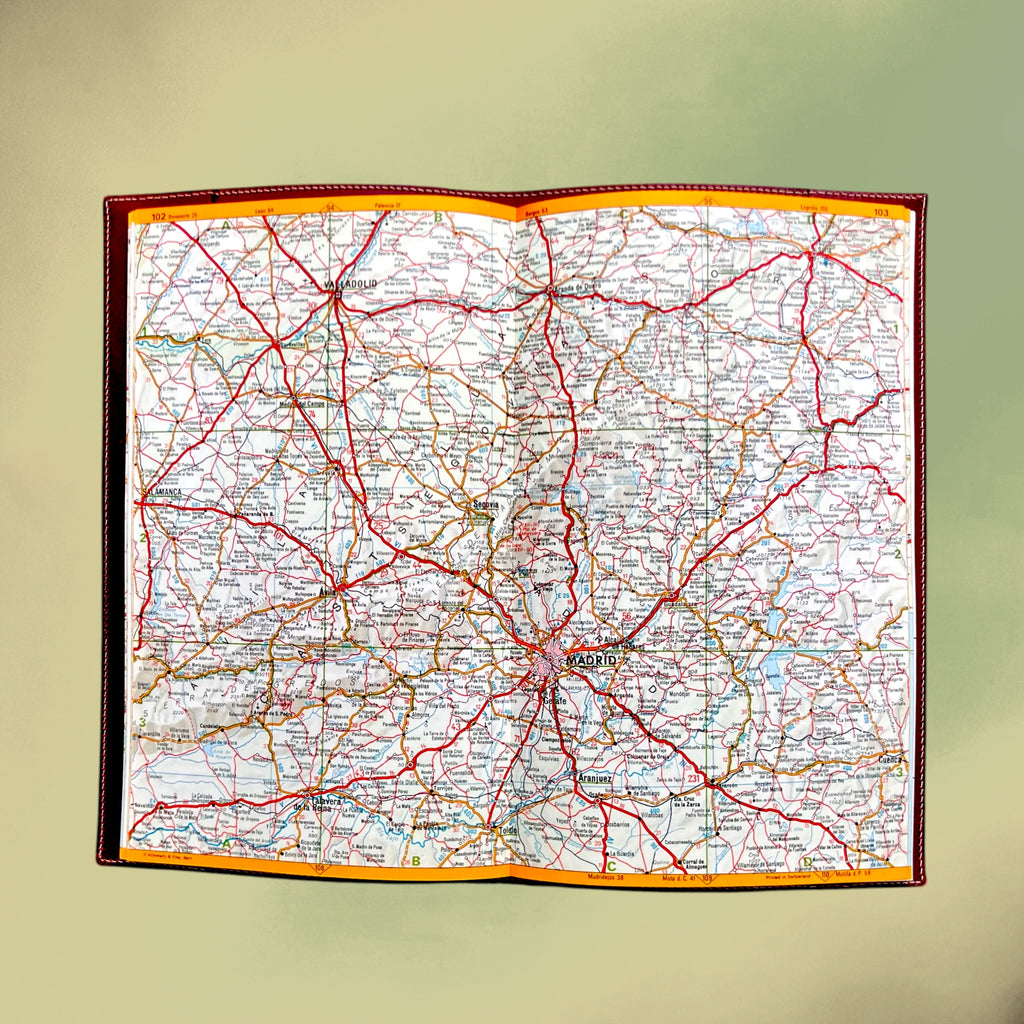 Atlas Routier d’Europe Kümmerly & Frey avec Couverture en Cuir Delvaux – 1966
