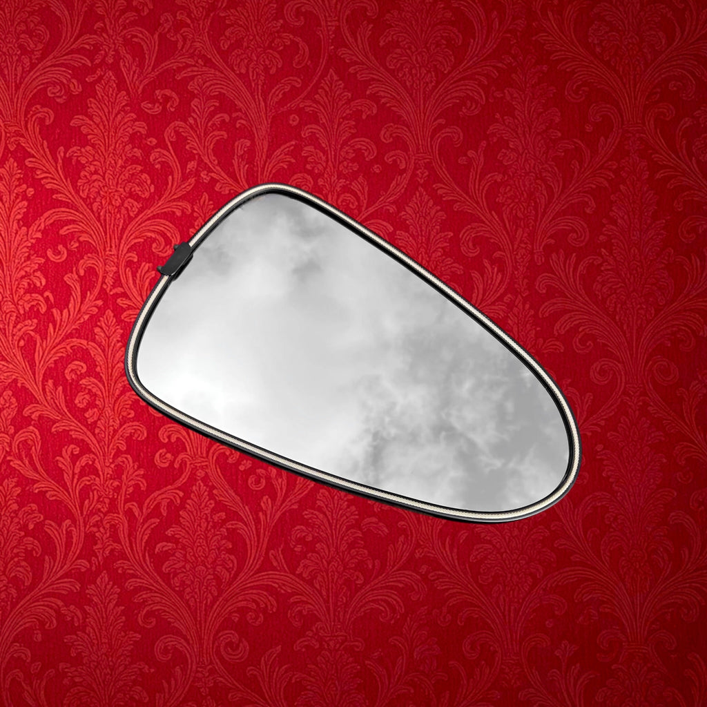 Miroir Mural Asymétrique Forme Libre Noir et Doré – Années 50-60