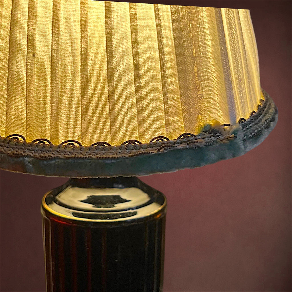 Paire de Lampes de Chevet en Flacons de Parfum en Verre Noir Cannelé – Années 40-50