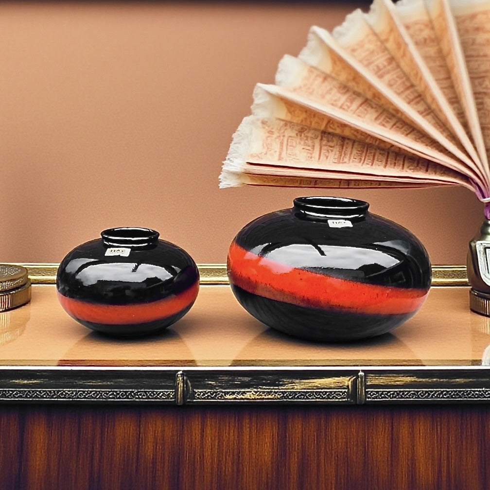 Duo de vases boule Bay Keramik – West Germany – Années 1960